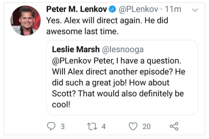Alex will direct again!